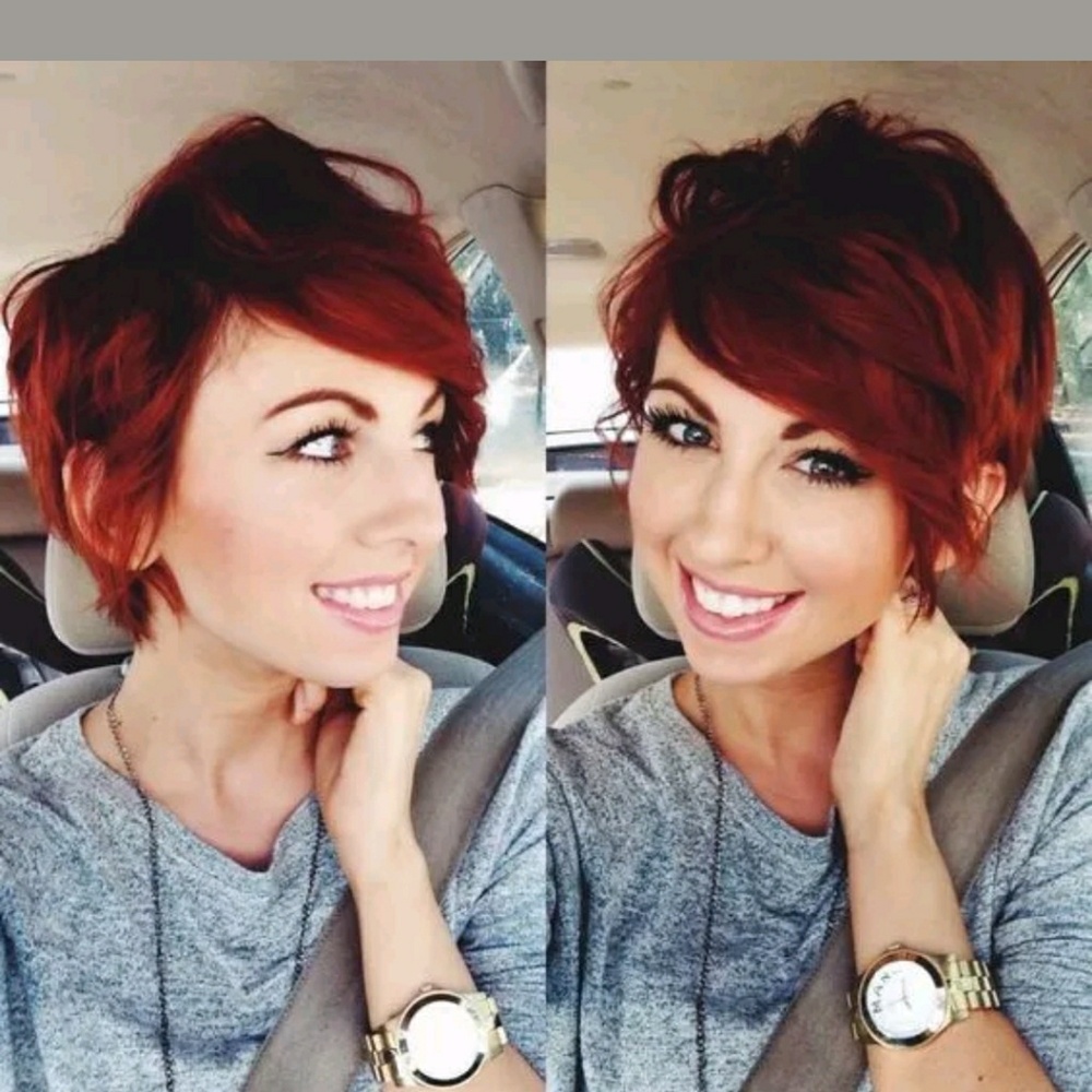 Hot red synthetic wig